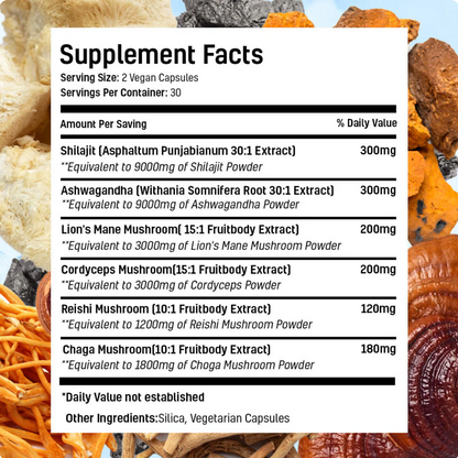 SHILAJIT, SEA MOSS, LION'S MANE CAPSULES.