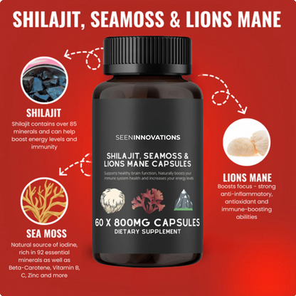 SHILAJIT, SEA MOSS, LION'S MANE CAPSULES.