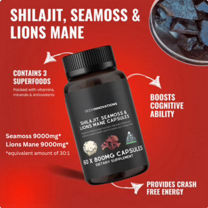 SHILAJIT, SEA MOSS, LION'S MANE CAPSULES.