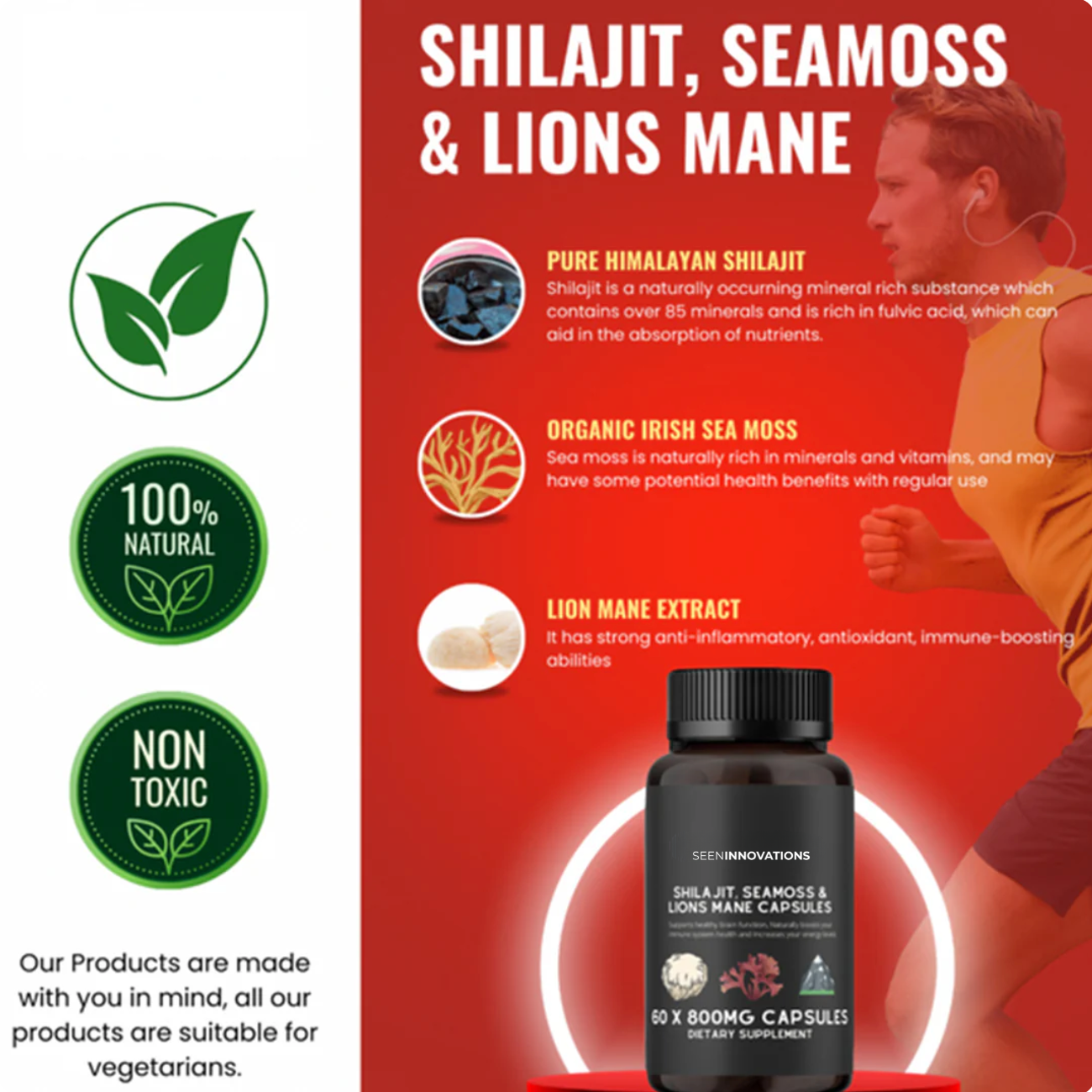 SHILAJIT, SEA MOSS, LION'S MANE CAPSULES.